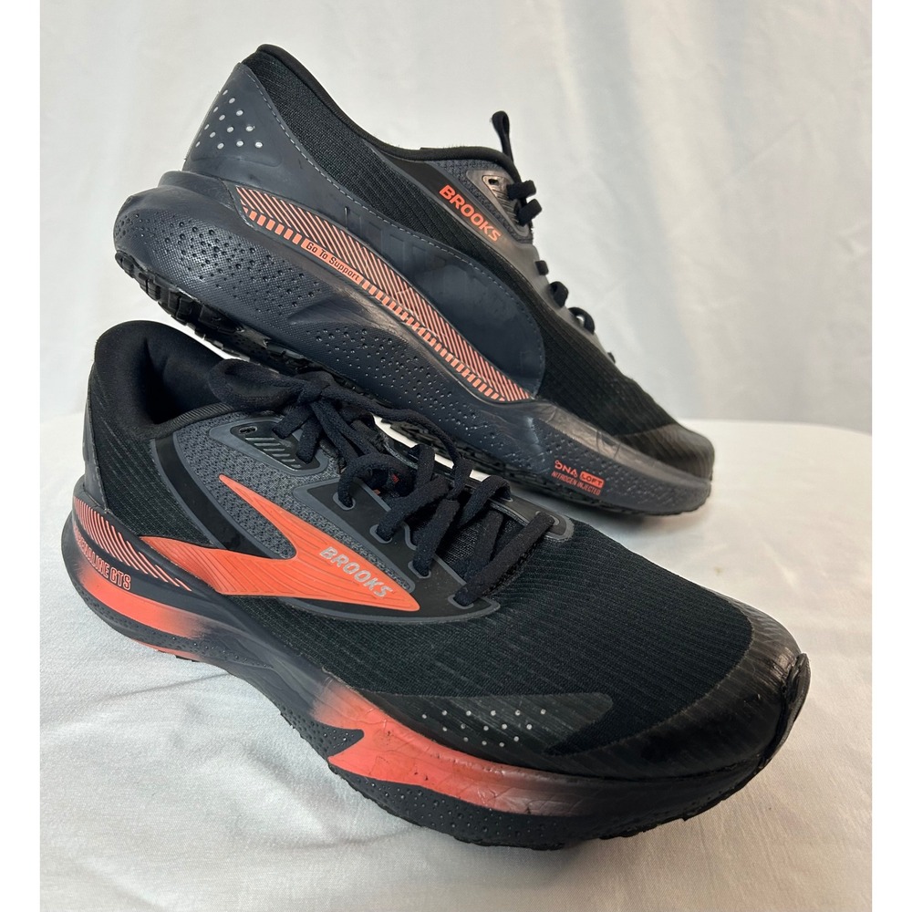 Brooks Adrenaline GTS 24 Weatherized Mens Running Shoes Black Orange 1204271B044